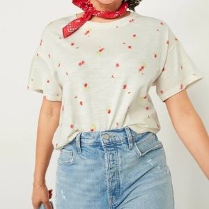 Old Navy Vintage Floral Cream Boxy Tee
